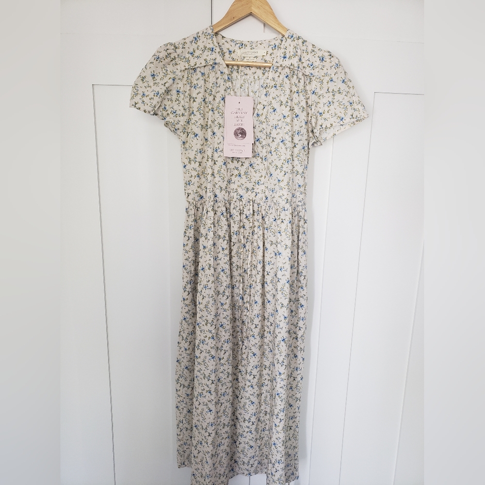 Christy Dawn Blue and Green Floral Midi Dress DAWN - Sea Spray